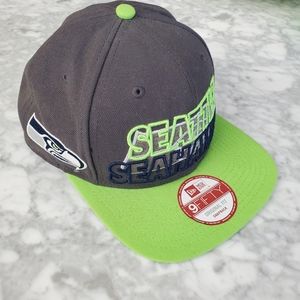 NFL Seattle Seahawks cap snapback adjustable hat New Era 59 Fifty Grey green